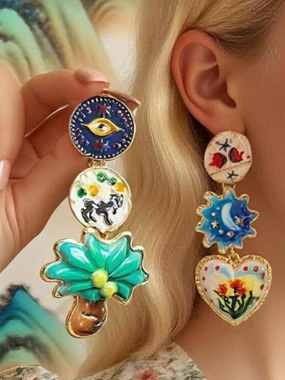 Whimsical MulticolorDrop Earrings N1283